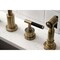 Kingston Brass KS8723CKLBS Widespread Kitchen Faucet with Brass Sprayer, Antique Brass KS8723CKLBS - alternate 3